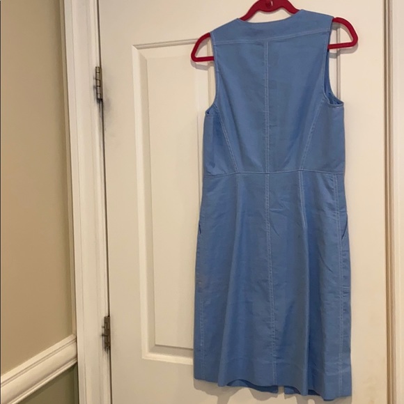 DVF Pale Blue Zip-up Dress w/ Belt - Picture 4 of 5